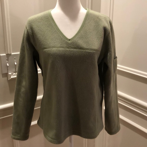 Green Fleece V-Neck Sweatshirt - Picture 1 of 6
